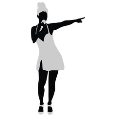 Women singer silhouette, women singing on mic, singer singing silhouette, vocalist singing to microphone