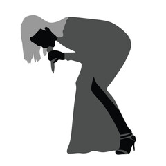 Women singer silhouette, women singing on mic, singer singing silhouette, vocalist singing to microphone