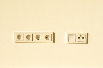 White Electrical Outlets on a Wall