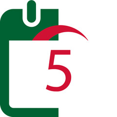 Algeria Flag On Date in Calender icon