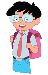 A cute boy wearing school uniform