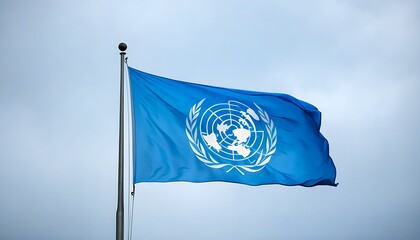 Background image of UN flag flying in the wind