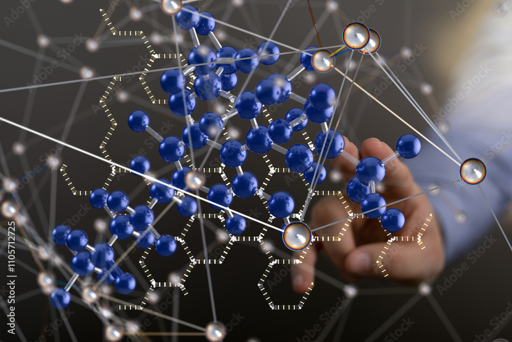 Aufkleber neural network 3d illustration. big data and cybersecurity