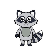 Raccoon cartoon vector illustration