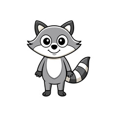 Raccoon cartoon vector illustration