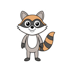 Raccoon cartoon vector illustration