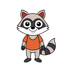 Raccoon cartoon vector illustration