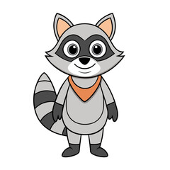 Raccoon cartoon vector illustration