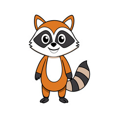 Raccoon cartoon vector illustration