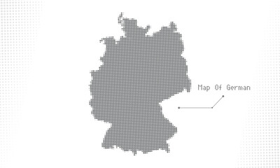 Halftone Dot Map of German – Abstract Vector Design for Infographics and Presentations
