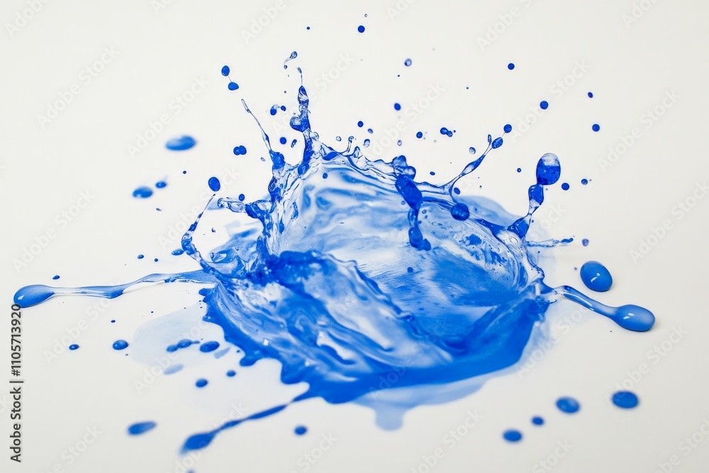 Poster a beautifully captured splash of blue liquid creates a vibrant show of fluid dynamics, encapsulating
