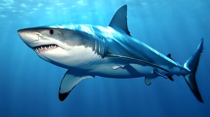 Obraz premium A white shark swimming in the ocean