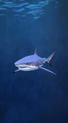 Obraz premium A white shark swimming in the ocean