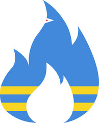 Aruba Flag In Fire