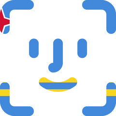 Aruba flag on Face ID outline icon