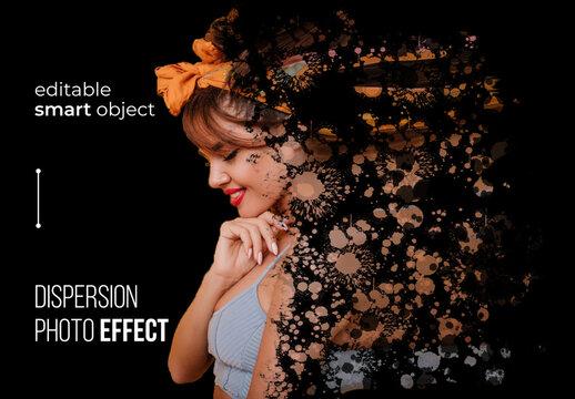 Dispersion Explosion Photo Effect Mockup