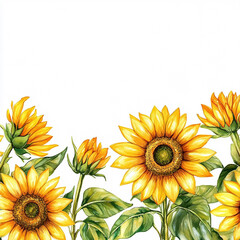 Obraz premium Sunflower Frame for Summer Designs