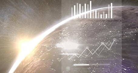 Image of data processing over globe