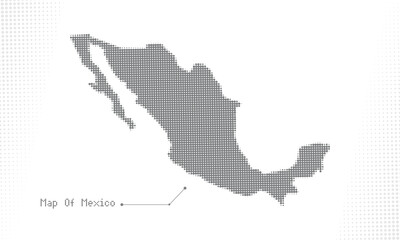 Halftone Dot Map of Mexico– Abstract Vector Design for Infographics and Presentations
