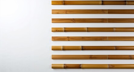 Obraz premium Bamboo Slat on White background design