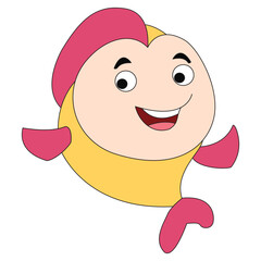 Cute fish smiling happily