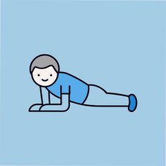 Man Performing Plank Exercise Fitness, Strength, Core, Workout, Routine