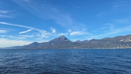Malcesine, Italy - November 6, 2024: Landscape of the Castle of Malcesine