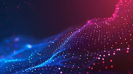 Obraz premium Abstract Digital Landscape with Glowing Particles