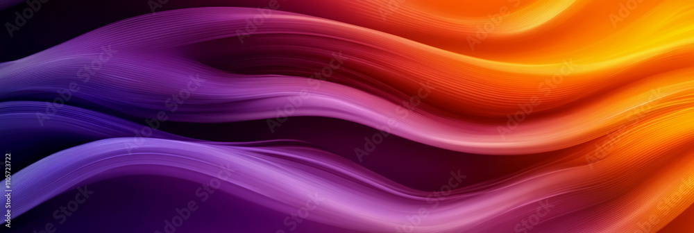 Poster Colorful flowing abstract waves create visual harmony