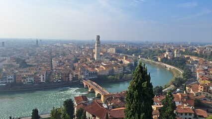 Verona, Italy - November 8, 2024: Cityscape. Aerial view of the city.