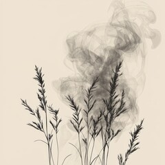 Obraz premium Willow tree smoke depicted in an abstract graphic.