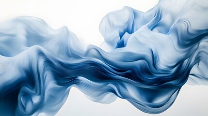 Obraz premium Abstract Blue Fabric Waves Flowing Gracefully