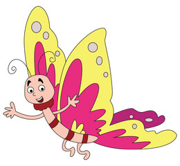 Red beauty butterfly insect icon