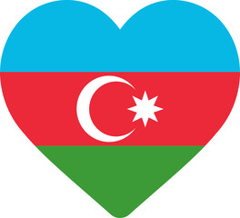 Heart Icon on Azerbaijan Flag