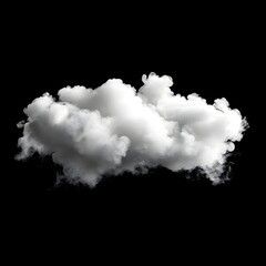 Fluffy  wispy white clouds of smoke or vapor  isolated against a dark  moody black background  This ethereal  atmospheric creates a sense of mystery and tranquility