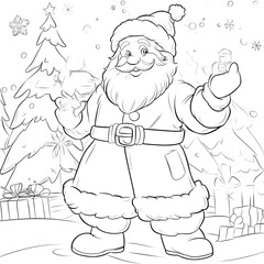 Christmas coloring book, for kids, easy.