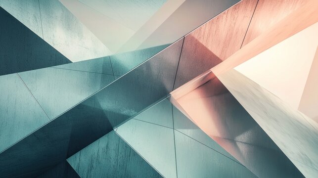 A geometric abstract design featuring sharp angles and muted tones, giving a modern, minimalist feel