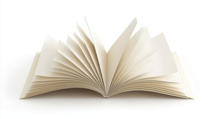 Blank half-folded booklet template with sharp folds and soft shadowing, isolated on white,