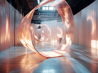 Ai-generated art installation creates ethereal space contemporary gallery visual art innovative environment immersive experience