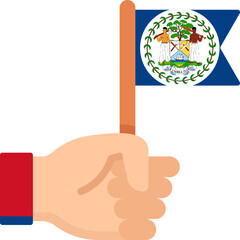 Flag In Hand Icon of Belize Flag