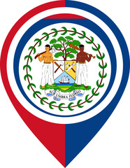 Map Icon Inside Belize Flag