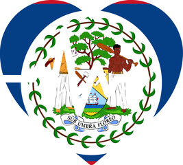 Fototapeta premium Belize Flag in Heart with Pulse