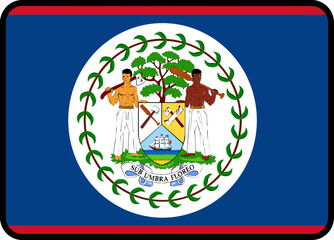 Belize Flag Rounded Rectangle Icon