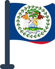 Belize Flag Rounded
