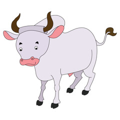 A cow standing cartoon character