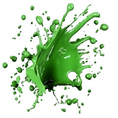 green paint splash isolated