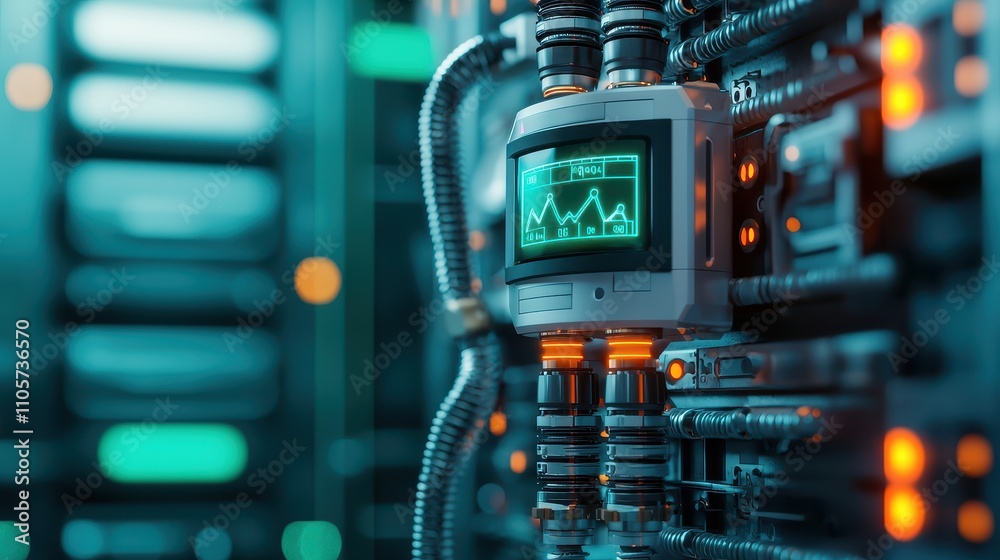 Poster ph indicator concept, futuristic digital rendering of advanced ph testing device with high-tech desi