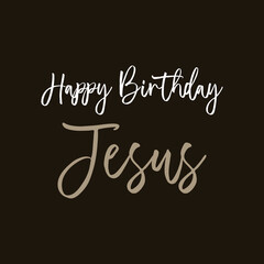 Happy birthday Jesus Christmas banner printable vector illustration