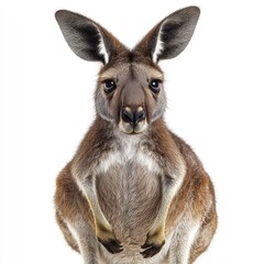 Fototapeta premium Red Kangaroo Portrait on White Background