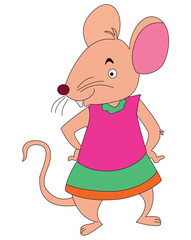 A rat is standing with his hand on his waist